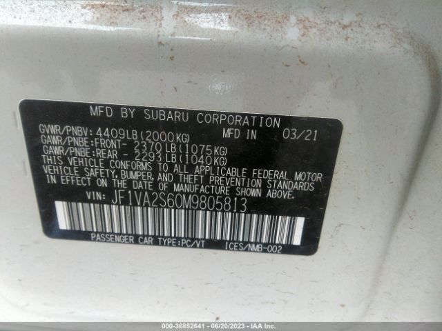 JF1VA2S60M9805813 Subaru Wrx Sti