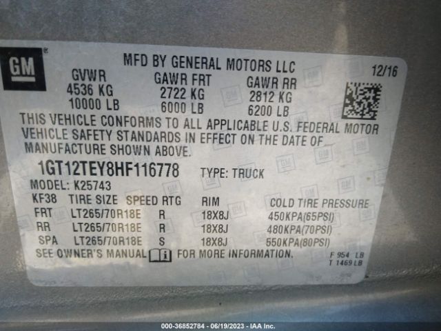 1GT12TEY8HF116778 GMC Sierra 2500hd Slt