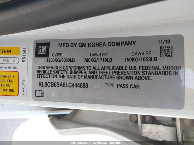 Chevrolet SPARK LS 2020 KL8CB6SA8LC444688 Image 9