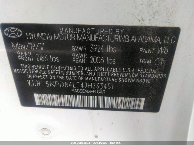 Hyundai ELANTRA SEL 2018 5NPD84LF4JH233451 Image 9