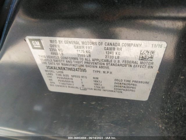 2GKALNEK7H6247395 GMC Terrain Sle