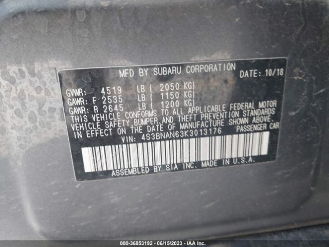 4S3BNAN63K3013176 Subaru Legacy Limited