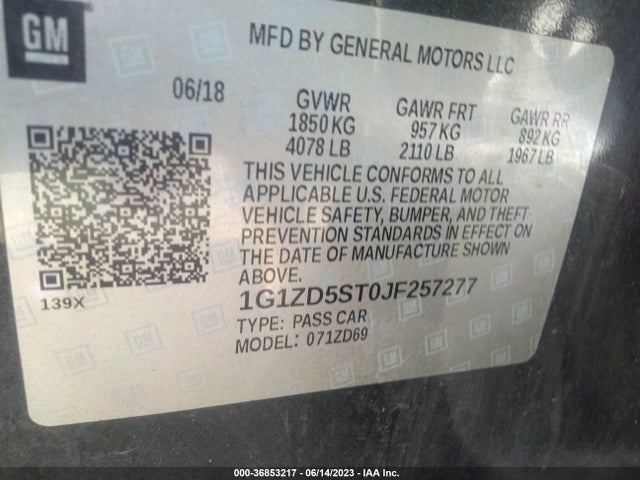 Chevrolet lfv - direct injection, variable valve timing, gen 1 2018 1G1ZD5ST0JF257277 Image 25