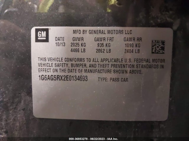 1G6AG5RX2E0134693 Cadillac Ats Standard Awd