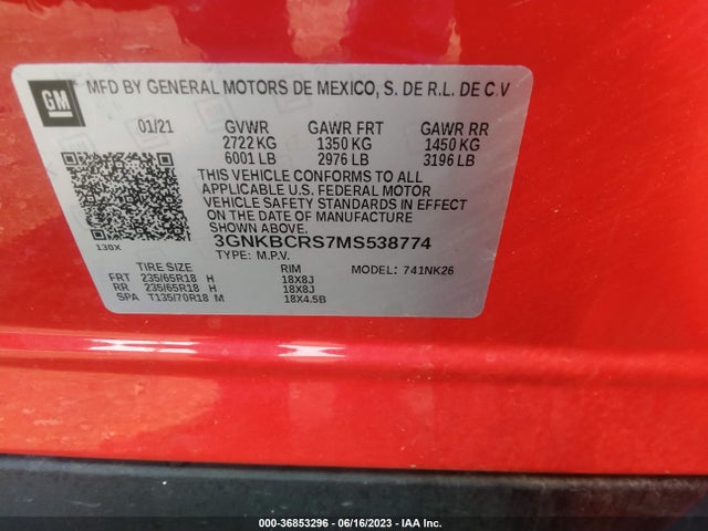 Chevrolet Blazer Lt 2021 3GNKBCRS7MS538774 Image 9
