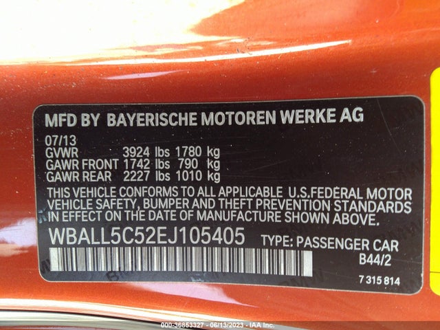 2014 BMW Z4, VIN: WBALL5C52EJ105405
