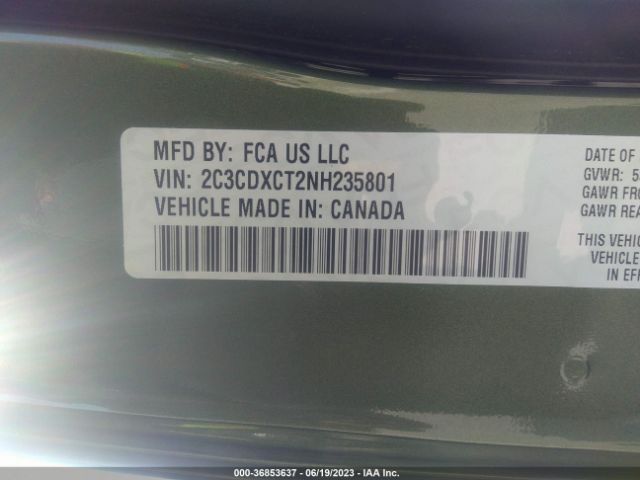2C3CDXCT2NH235801 Dodge CHARGER R/T