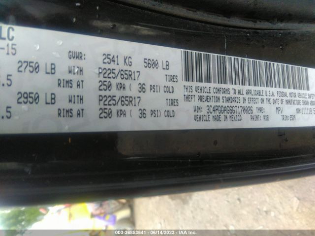3C4PDDAG6GT170026 Dodge JOURNEY SE