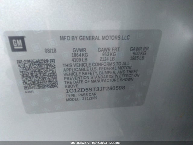 Chevrolet MALIBU LT 2018 1G1ZD5ST3JF280598 Image 9