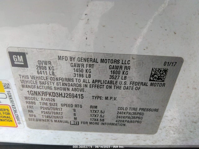 Chevrolet Traverse Ls 2017 1GNKRFKD3HJ269415 Image 15