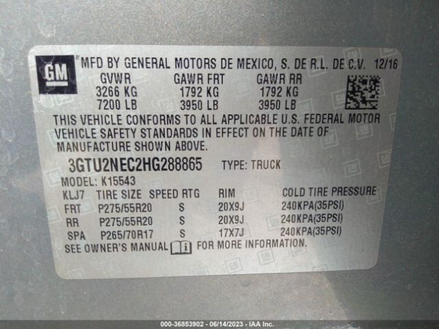 3GTU2NEC2HG288865 GMC Sierra 1500 Slt