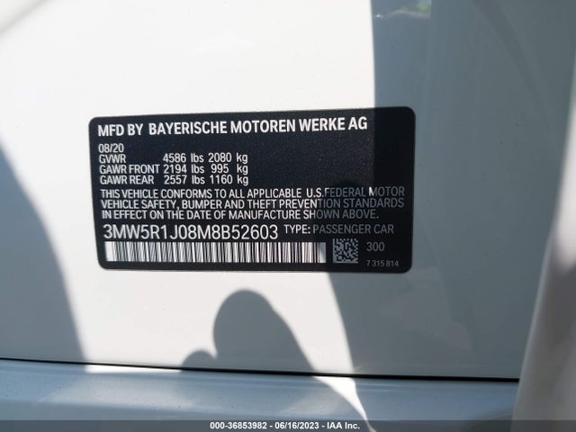 BMW 3 Series 330i 2021 аукцион фото