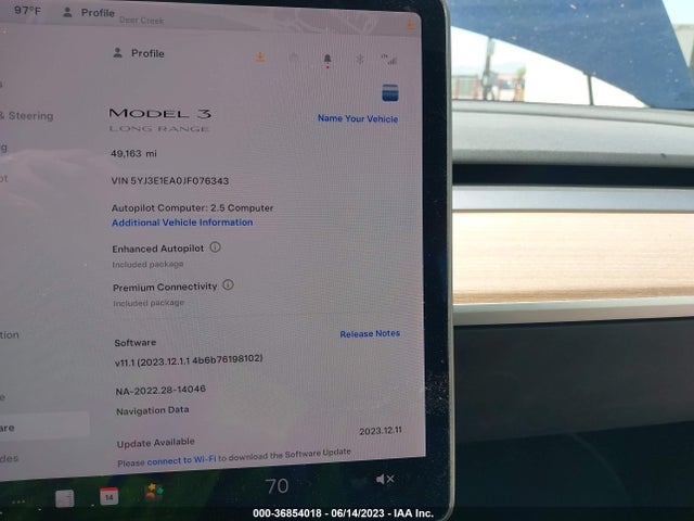 Tesla Model 3 Range Battery 2018 5YJ3E1EA0JF076343 Image 14