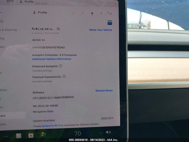 Tesla Model 3 Range Battery 2018 5YJ3E1EA0JF076343 Image 7