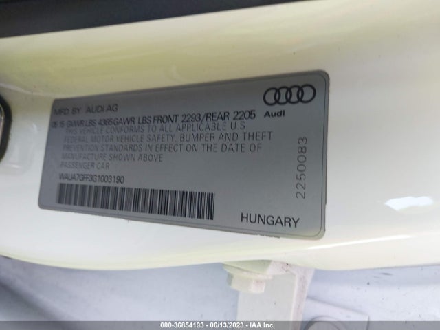 WAUA7GFF3G1003190 Audi A3 1.8t Premium