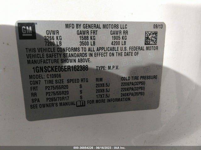Chevrolet Suburban Ltz 2014 1GNSCKE06ER162388 Image 9
