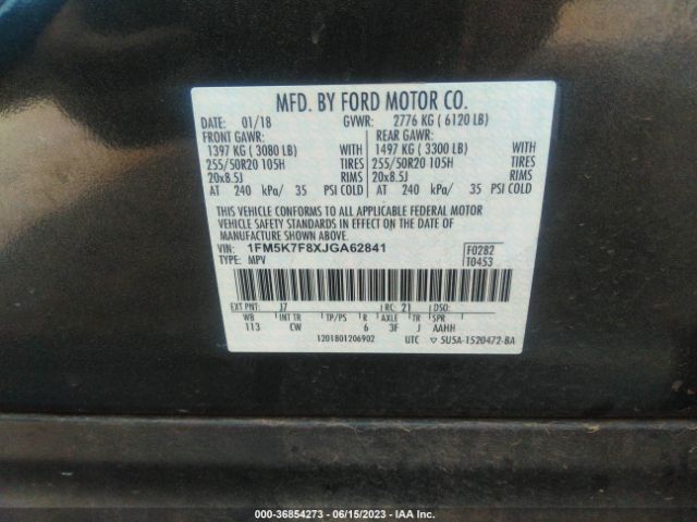 1FM5K7F8XJGA62841 Ford Explorer Limited