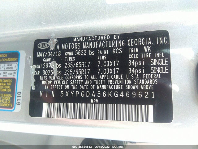 KIA Sorento Lx V6 2019 5XYPGDA56KG469621 Image 15