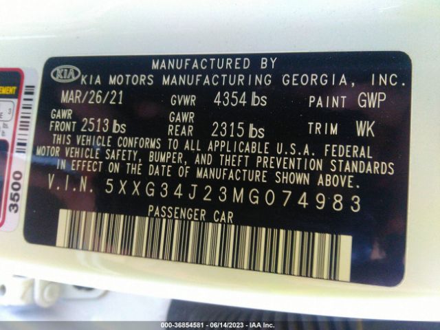 5XXG34J23MG074983 KIA K5 EX