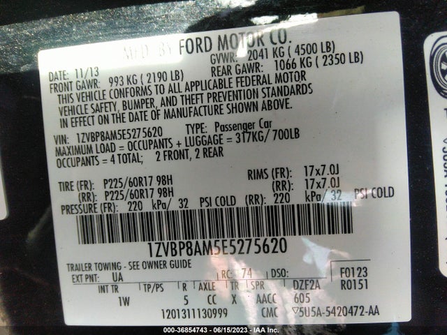 Ford Mustang V6 2014 1ZVBP8AM5E5275620 Image 15