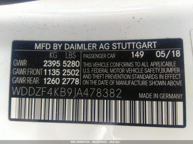 WDDZF4KB9JA478382 Mercedes-Benz E-class E 300