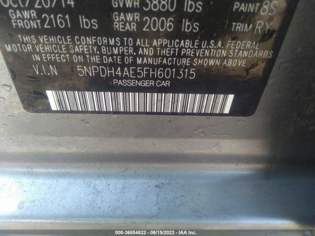 Hyundai ELANTRA SE 2015 5NPDH4AE5FH601315 Image 15