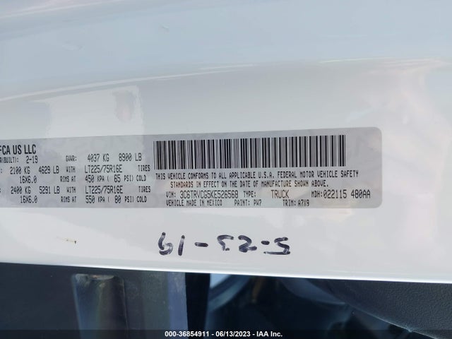 RAM Promaster Cargo Van 2019 3C6TRVCG5KE526568 Image 15