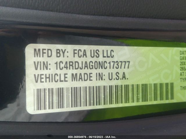 1C4RDJAG0NC173777 Dodge Durango Sxt