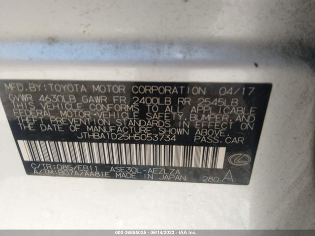 JTHBA1D25H5053734 Lexus Is Is Turbo
