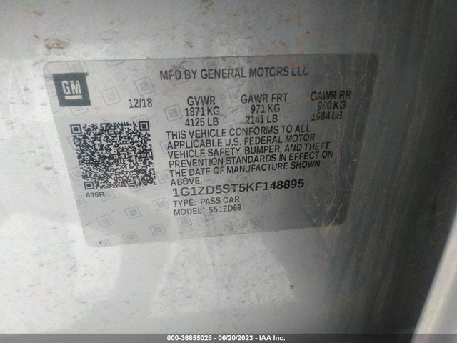 Chevrolet MALIBU LT 2019 1G1ZD5ST5KF148895 Image 9