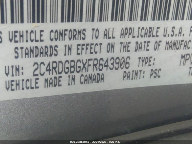 2C4RDGBGXFR643906 Dodge Grand Caravan American Value Pkg