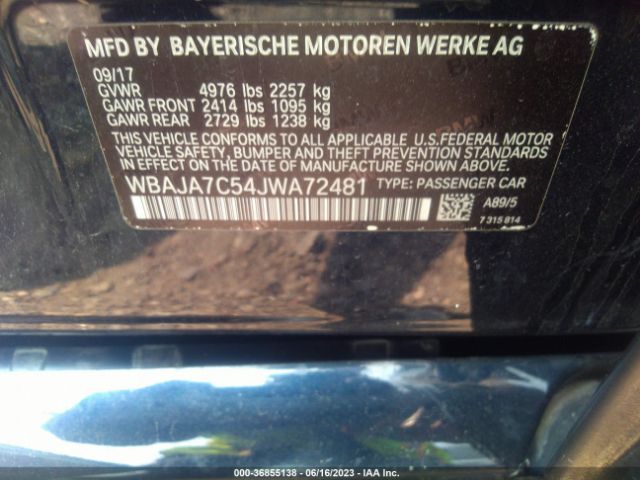 WBAJA7C54JWA72481 BMW 5 Series 530i Xdrive