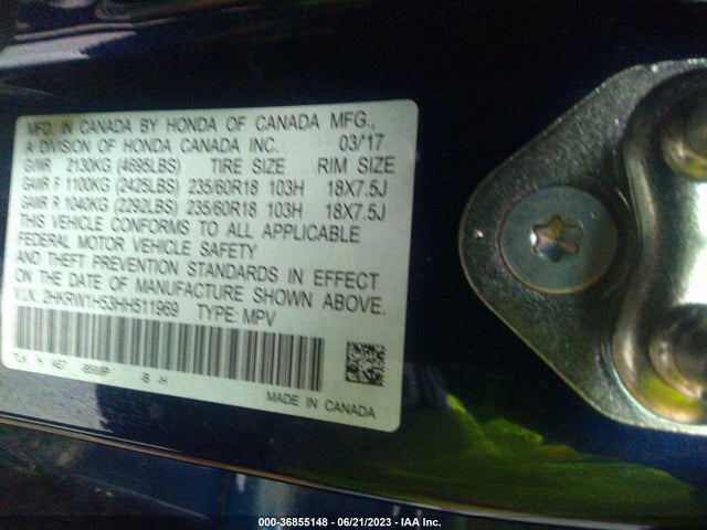 Honda CR-V EX 2017 2HKRW1H53HH511969 Image 9
