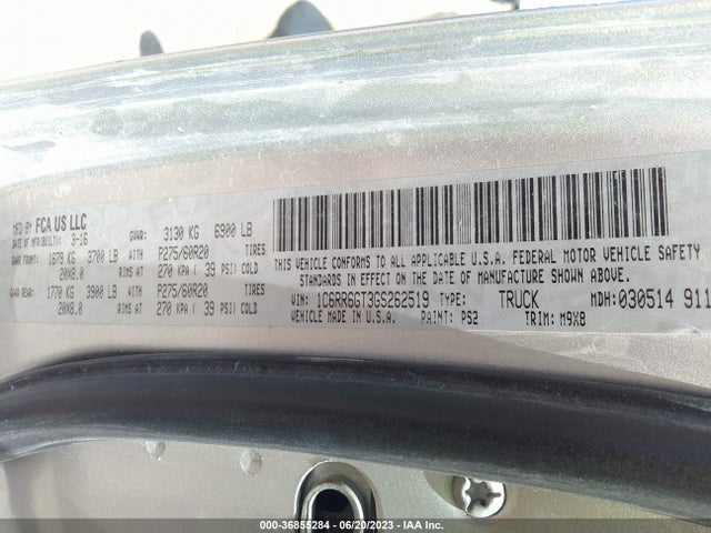 1C6RR6GT3GS262519 RAM 1500 Big Horn