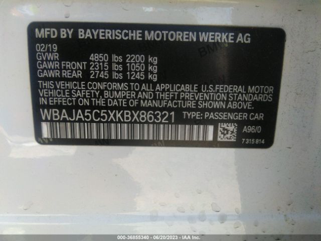 WBAJA5C5XKBX86321 BMW 5 Series 530i