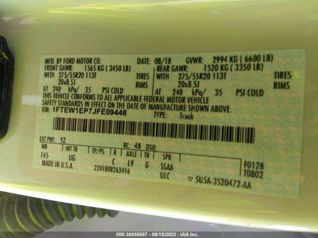 1FTEW1EP7JFE09448 Ford F-150 Xl/xlt/lariat