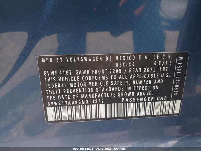 3VW217AU9GM011342 Volkswagen Golf Tsi Se