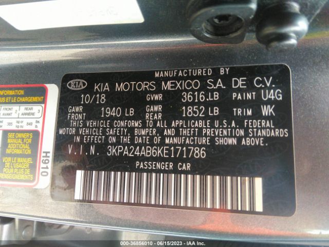 3KPA24AB6KE171786 KIA RIO S