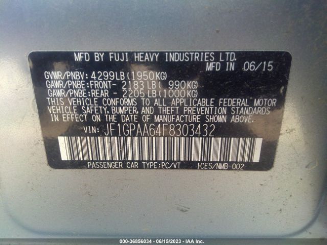 JF1GPAA64F8303432 Subaru Impreza Wagon 2.0i