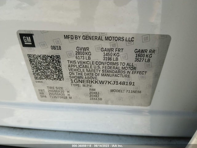 Chevrolet Traverse Premier 2019 1GNERKKW7KJ148191 Image 9