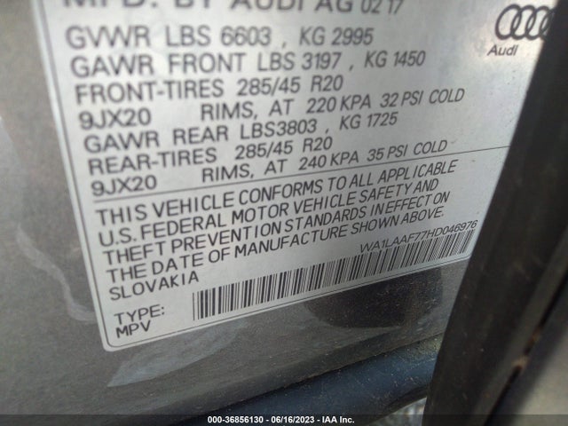 WA1LAAF77HD046976 Audi Q7 Premium Plus
