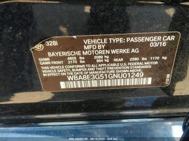 WBA8E3G51GNU01249 BMW 3 Series 328i Xdrive