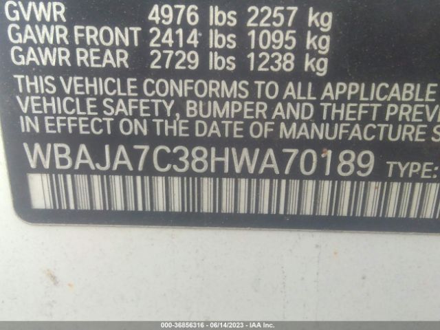 WBAJA7C38HWA70189 BMW 5 Series 530i Xdrive