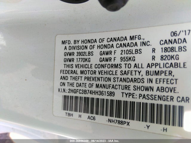 Honda Civic Coupe Ex-l 2017 2HGFC3B74HH361589 Image 9