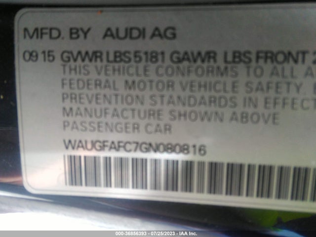 WAUGFAFC7GN080816 Audi A6 2.0t Premium Plus