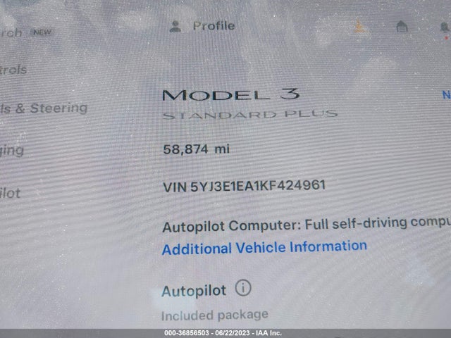Tesla Model 3 Range 2019 5YJ3E1EA1KF424961 Image 7