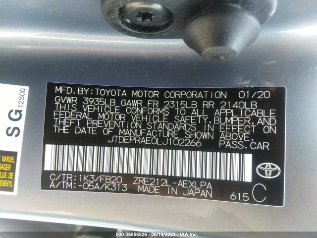 Toyota COROLLA LE 2020 JTDEPRAE0LJ102266 Image 9