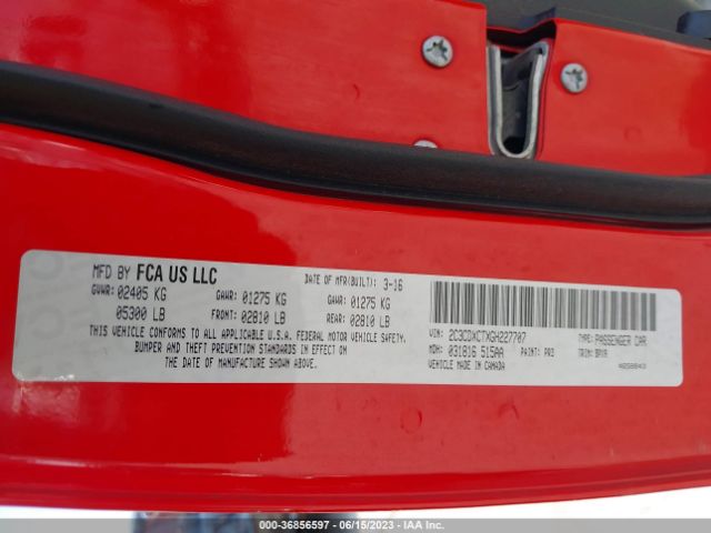 2C3CDXCTXGH227707 Dodge CHARGER R/T