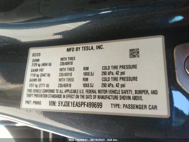 2023 Tesla 3, VIN: 5YJ3E1EA5PF499699