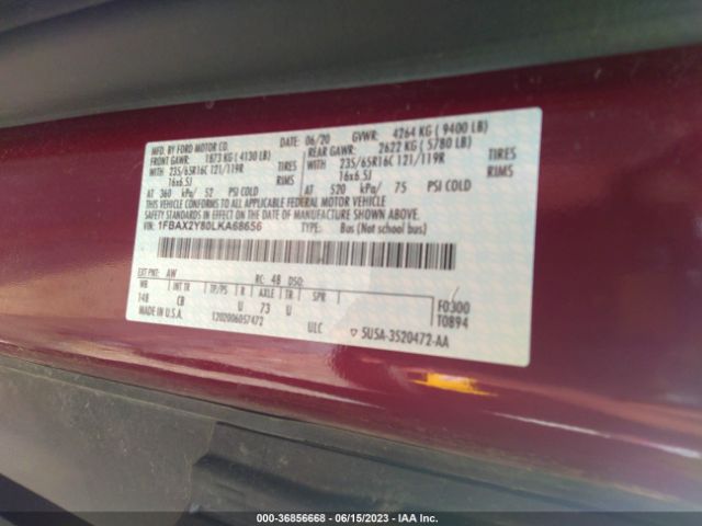1FBAX2Y80LKA68656 Ford Transit Passenger Wagon Xl/xlt